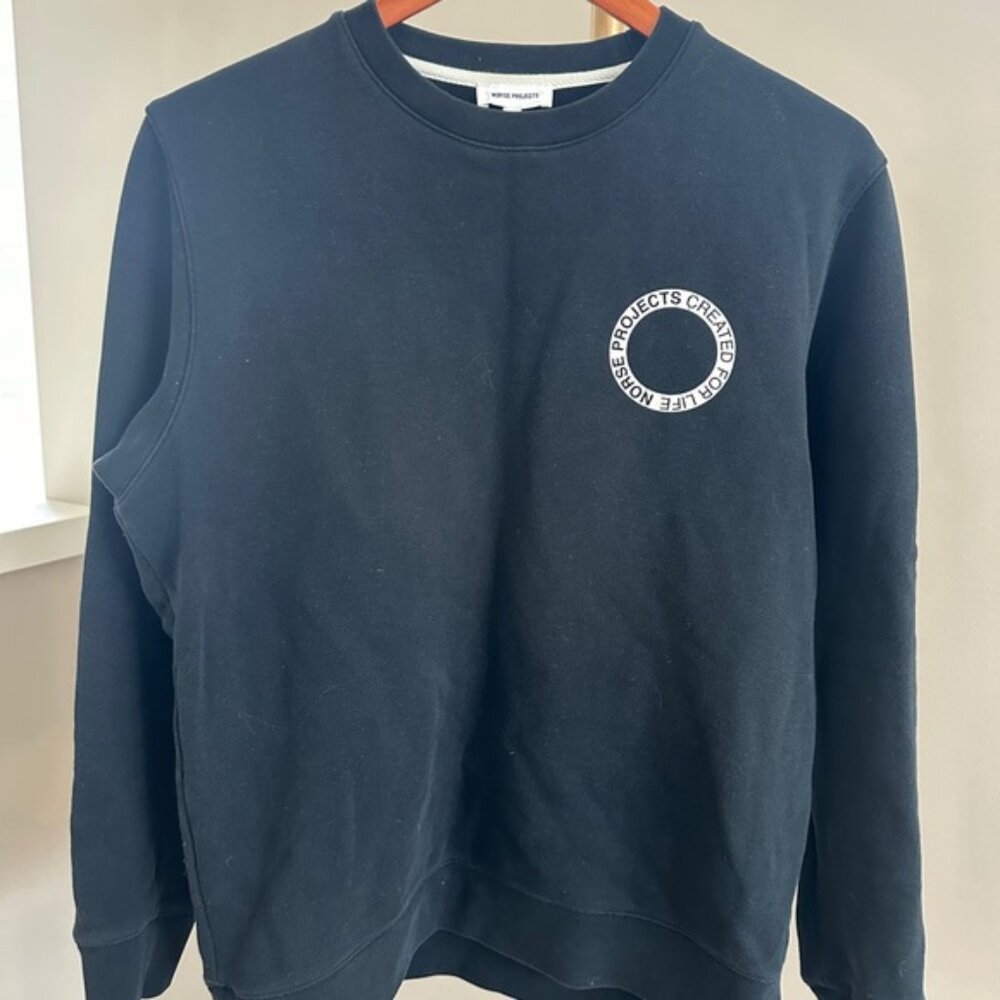 Norse Projects Classic Black Sweatshirt – Size Medium